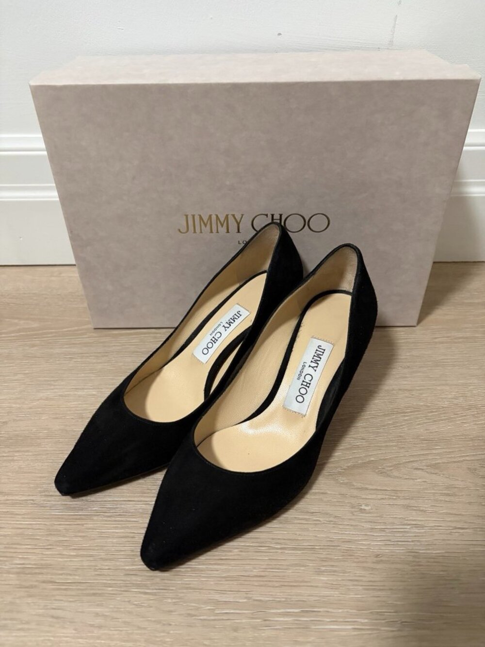 Jimmy Choo Romy 60 Black Suede Heels Pumps